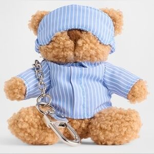 GAP Brannan Bear Sleep Keychain Charm Blue And White Stripe. New